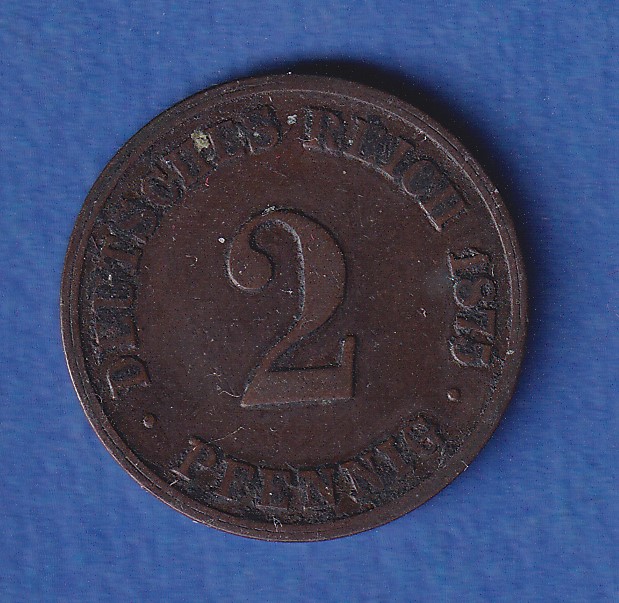 Deutsches Reich Kursmünze 2 Pfennig 1875 C ss Tilman Dohren Philatelie