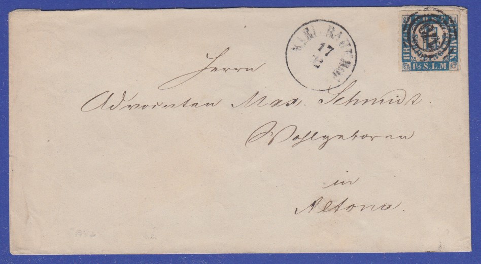 Schleswig-Holstein Mi.-Nr. 7 als EF auf Brief von KIEL ...