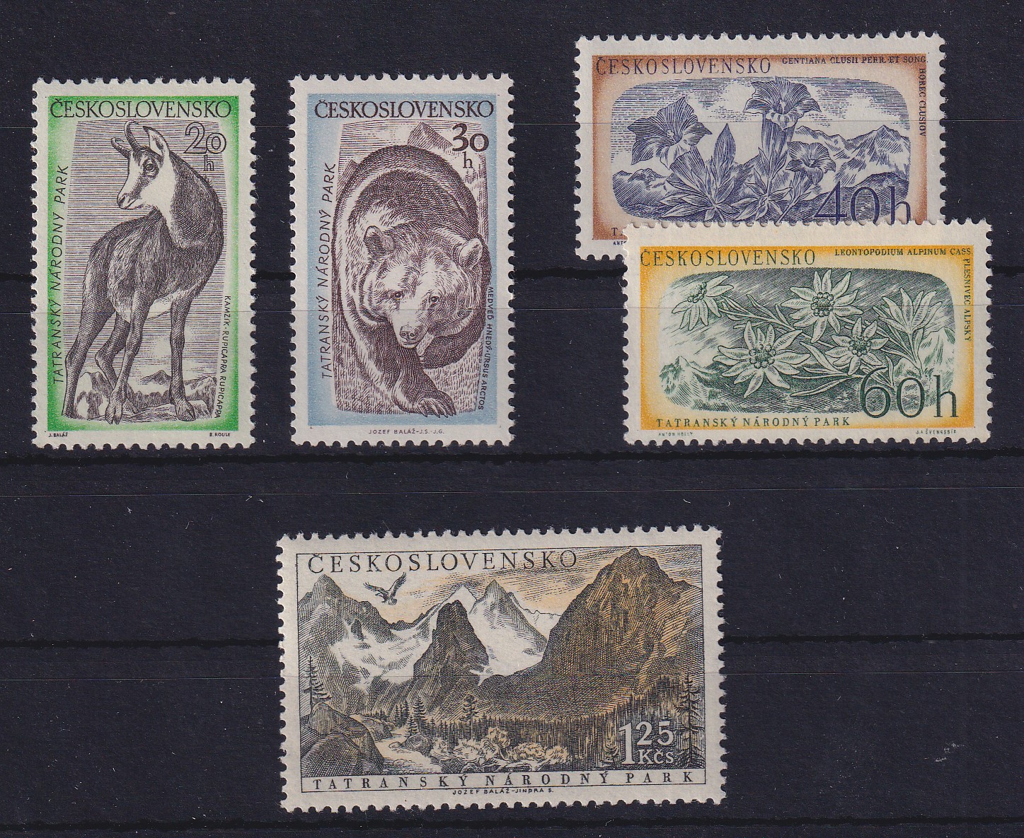 Tschechoslowakei 1957 Pflanzen und Tiere der Tatra Mi.Nr. 10351039