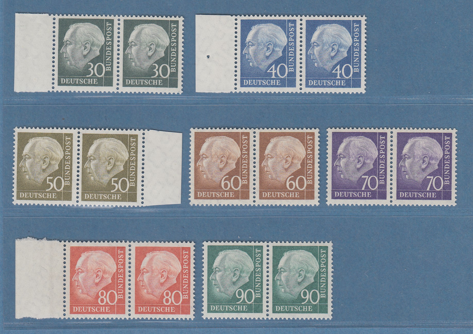 BRD Briefmarken 1978 Burgen Und Schlösser – Waagerechte Paare Postfrisch MNH, 995wP-999wP