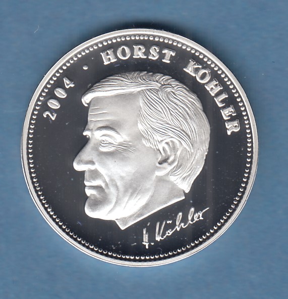 Silber-Medaille 2004 Bundespräsident Horst Köhler 10g Ag 500 · Tilman