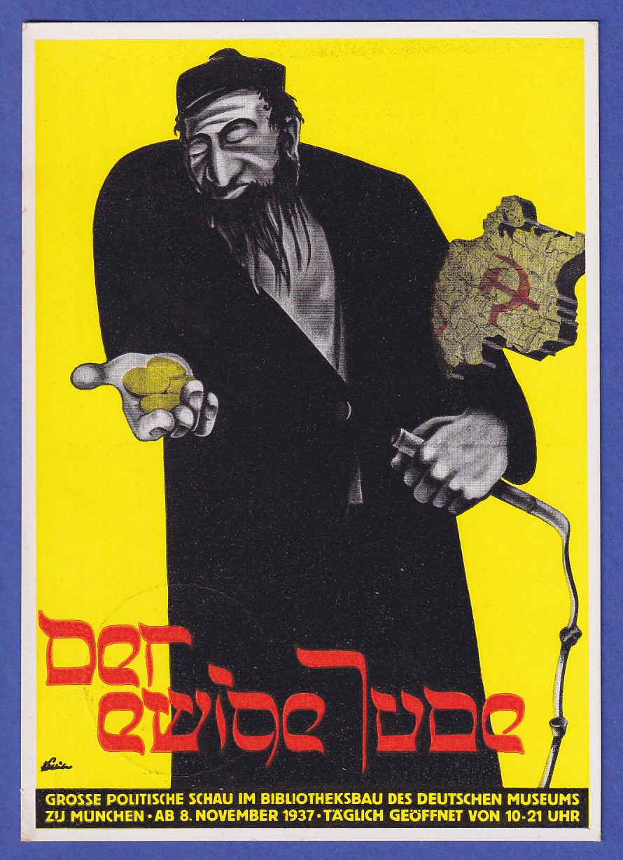 Dt. Reich 1937 NSPropagandakarte Ausstellung Der ewige Jude München