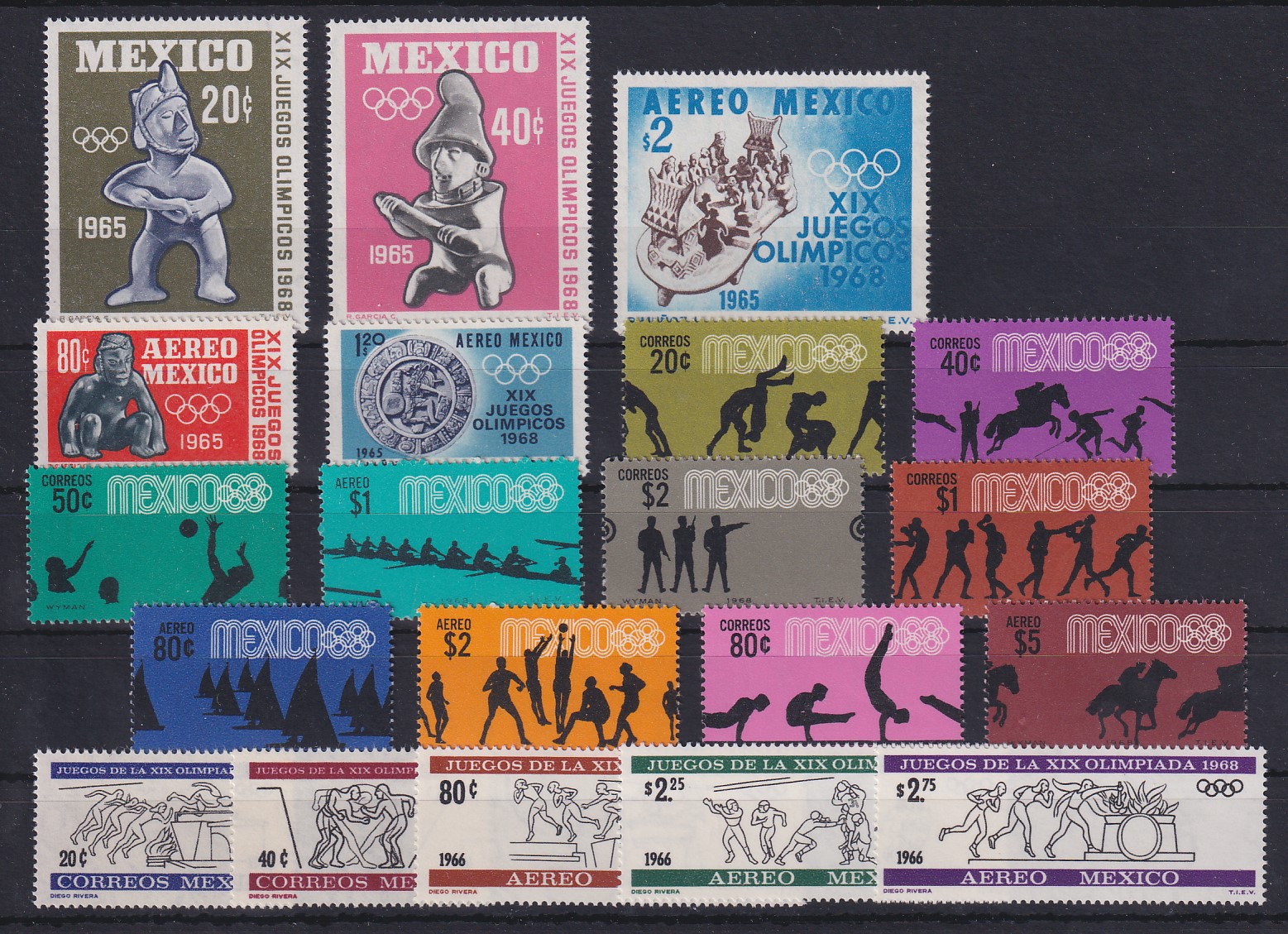 Mexiko Olympische Spiele 1968, Lot 20 Sondermarken ** · Tilman Dohren