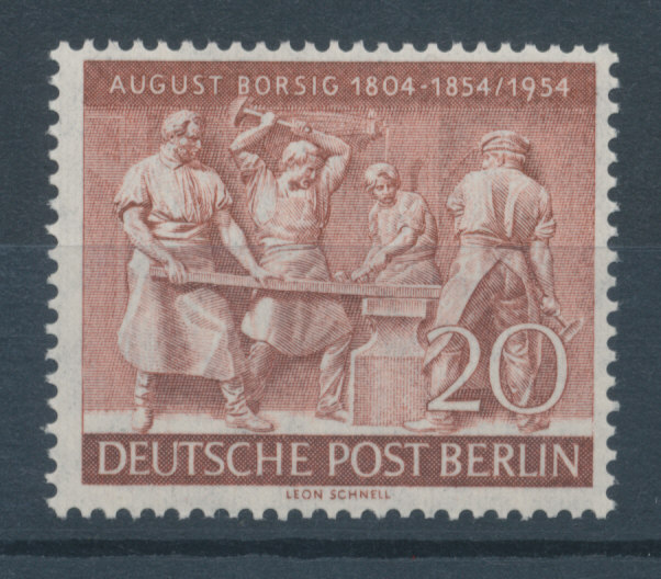 Berlin 1954, August Borsig, Mi.Nr. 125 ** · Tilman Dohren Philatelie