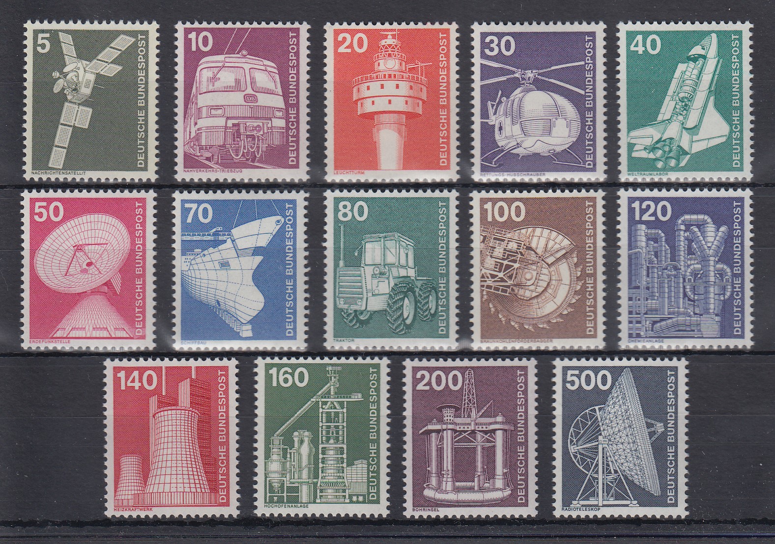 BRD Briefmarken 1975 – Industrie Und Technik Komplett (Nr. 846-859) Postfrisch MNH