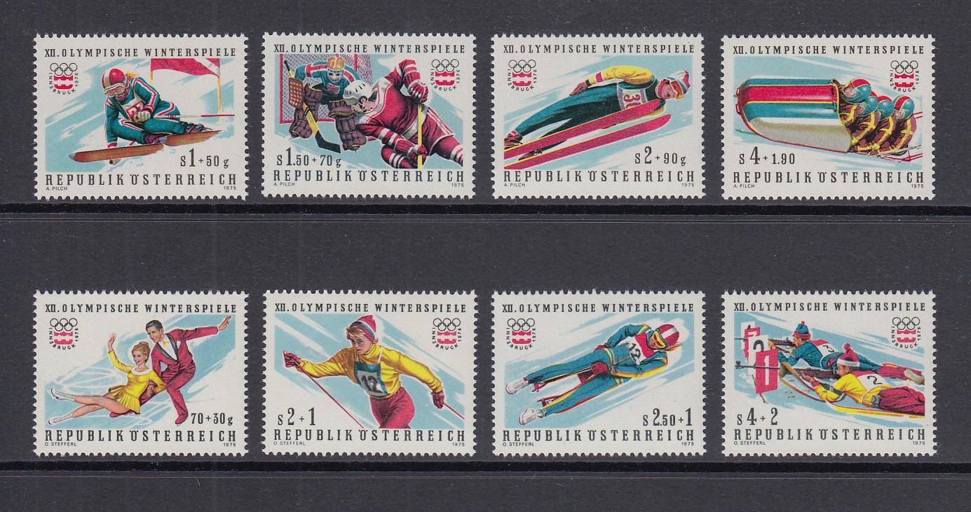 Österreich Olympische Winterspiele Innsbruck 1976, Satz 8 Werte kpl