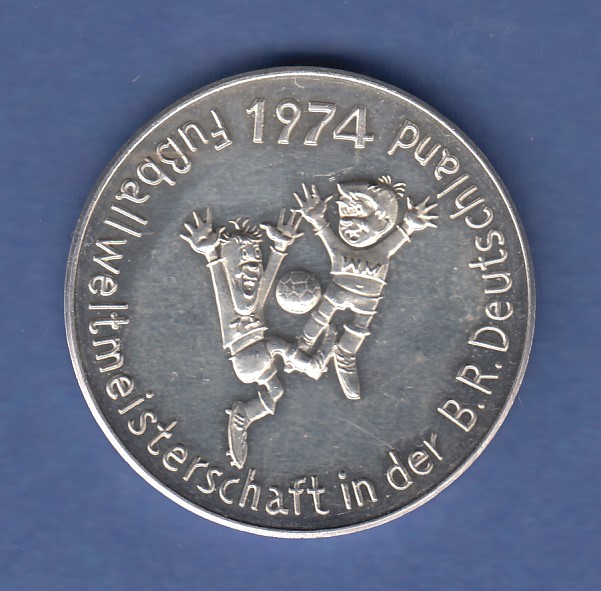 Silbermedaille FussballWM in Deutschland 1974, Olympiastadion München · Tilman Dohren Philatelie