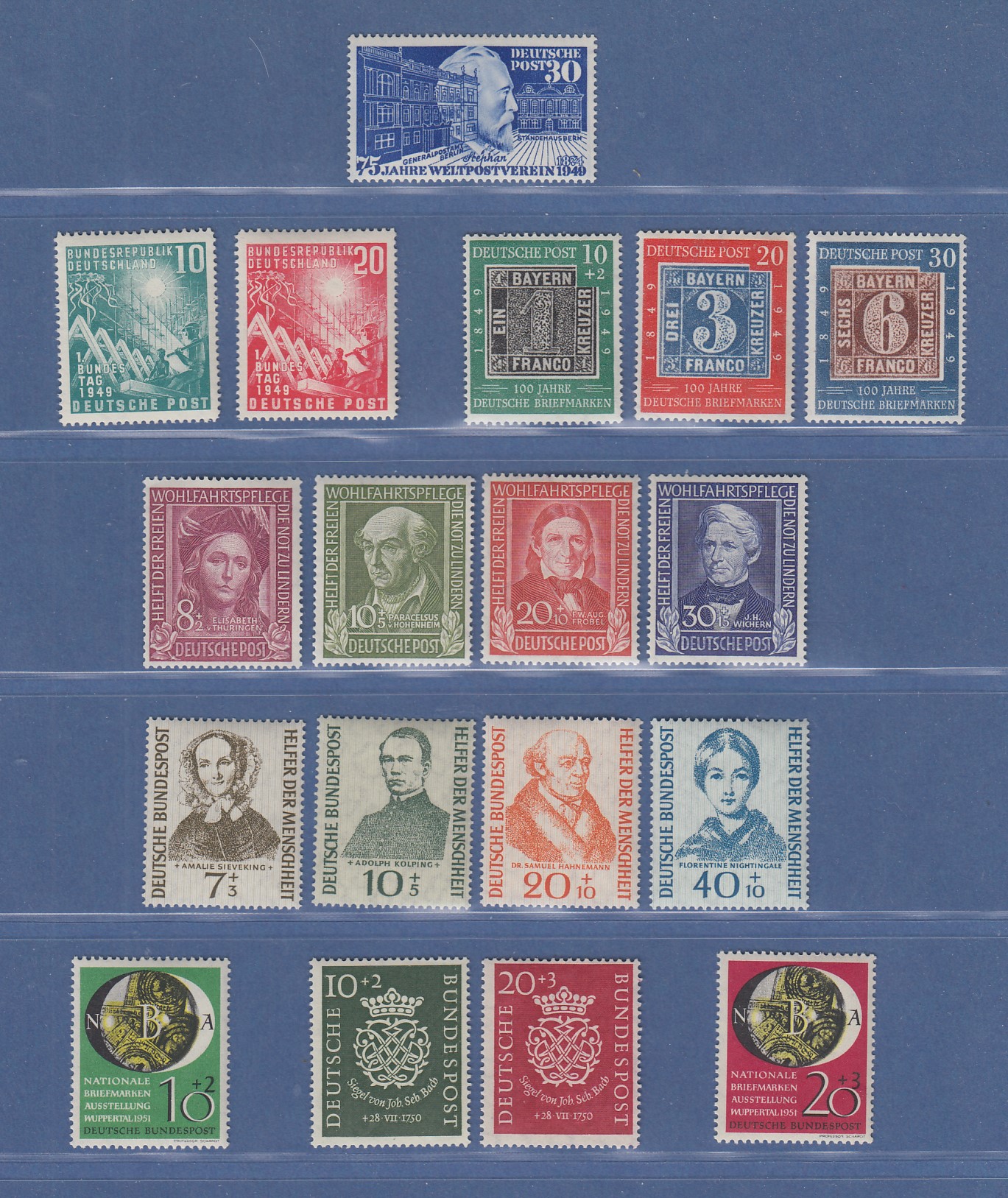 Bundesrepublik Sortiment nur gute Ausgaben aus 194955, dabei Jahr