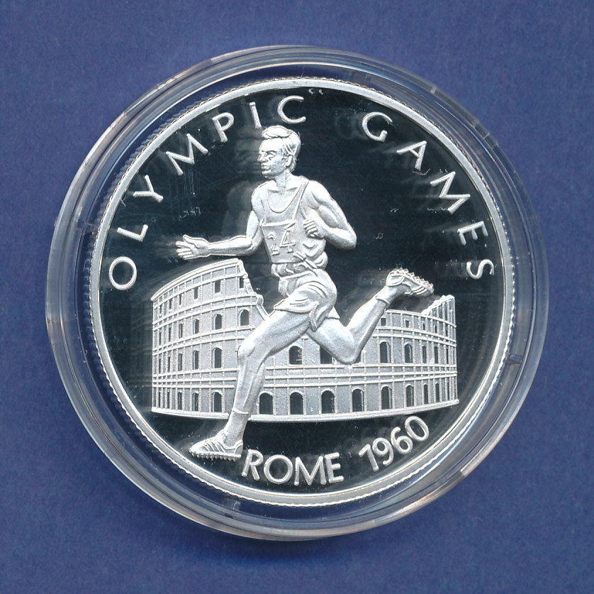 Somalia 2002, Gedenkmünze 250 Shilling Olympische Spiele Rom 1960, PP