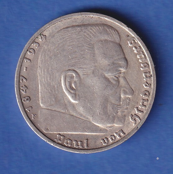 Deutsches Reich 5 Reichsmark Silbermünze 1936 – Hindenburg Gedenkmünze, Jägernr. 360, Sehr Schön Erhalten